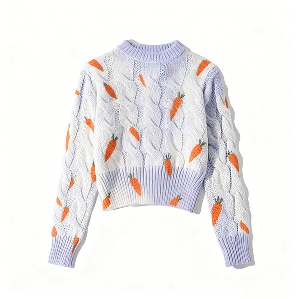 Women's Ribbed Fashion Crew Neck Knit Pullover - Long-Sleeve