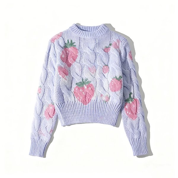 Women's Fashion Ribbed Crew Neck Long-Sleeve Knit Pullover