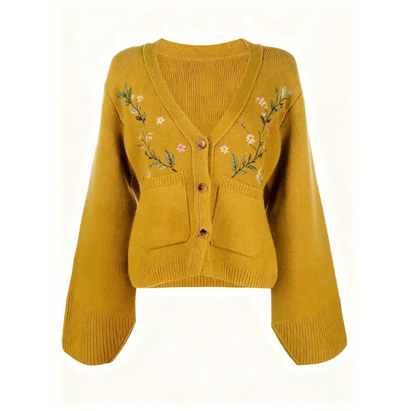 2025 New V-Neck High-Waisted Knit Sweater - Casual Style